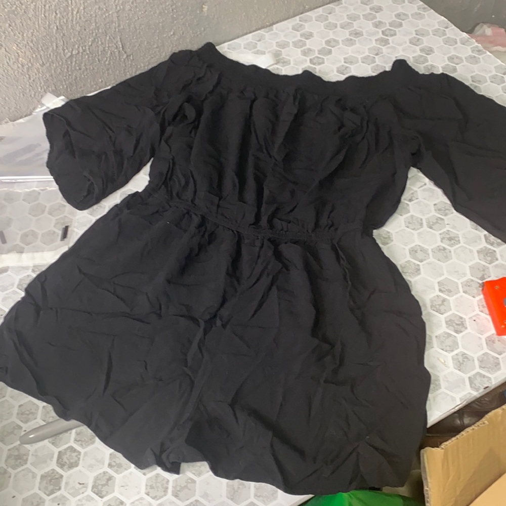 Xhilaration XL Off the Shoulder Black Romper